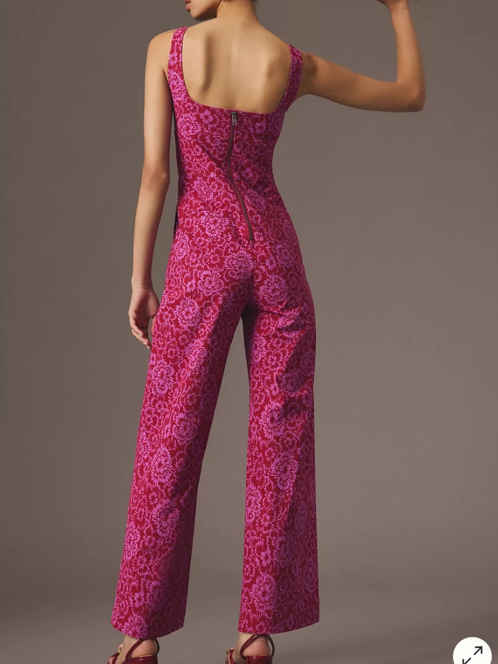 The Colette Pink Floral Wide-Leg Jumpsuit Size 8 - Picture 2 of 7